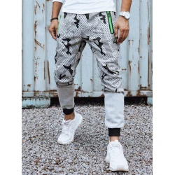 Vyriškos šviesiai pilkos spalvos kamuflinės laisvalaikio kelnės Run