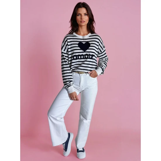 Moteriškas tamsiai mėlynas megztinis Amour MY2320