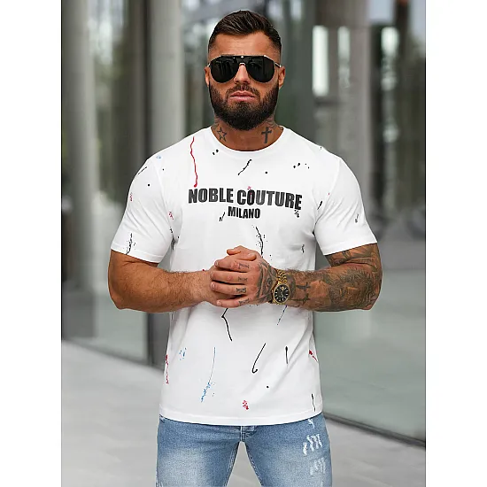 Vyriški baltos spalvos marškiniai Milan