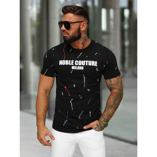 Vyriški juodos spalvos marškiniai Milan O/MPO3443