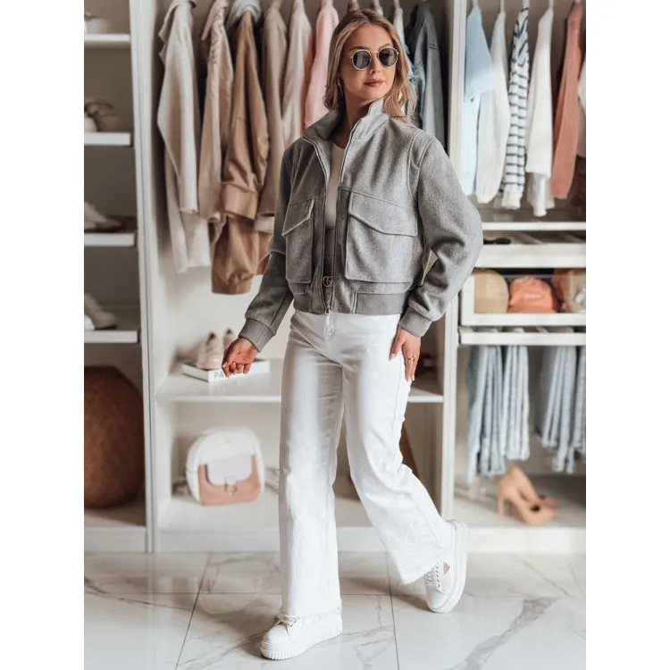 Naisten harmaa oversize bomber-takki Milina TY4792