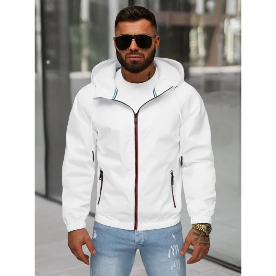 Vyriška balta striukė su gobtuvu Pyter JS/31M5069/281