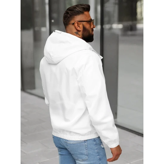 Vyriška balta striukė su gobtuvu Pyter JS/31M5069/281