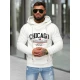 Vyriškas baltas džemperis su gobtuvu Chicago O/TT30508