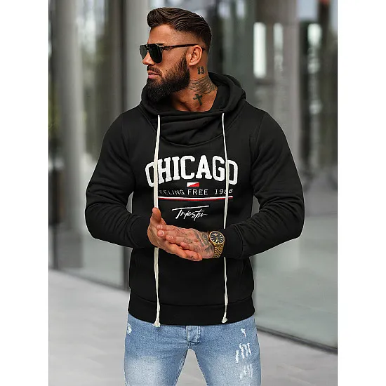 Meeste must kapuutsiga dressipluus Chicago O/TT30508