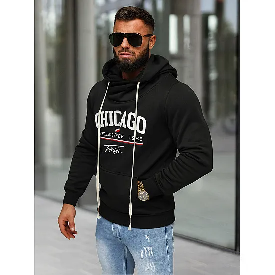 Meeste must kapuutsiga dressipluus Chicago O/TT30508