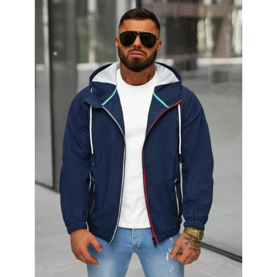 Vyriška tamsiai mėlyna striukė su gobtuvu Pyter JS/31M5069/215