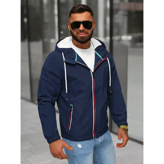 Vyriška tamsiai mėlyna striukė su gobtuvu Pyter JS/31M5069/215