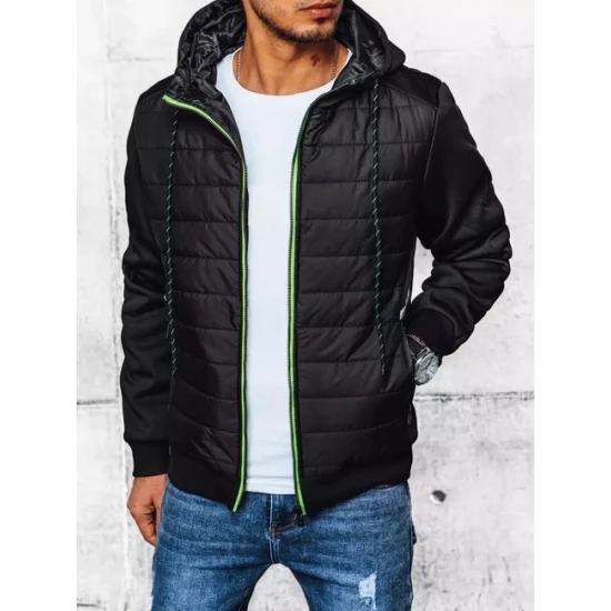 Juodos spalvos vyriška striukė su gobtuvu Bastin TX4394