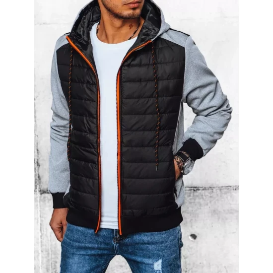 Pilkos spalvos vyriška striukė su gobtuvu Bastin TX4393