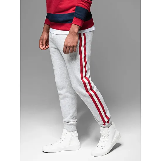 Men's grey casual trousers Olin V1 OM-PASK-0258