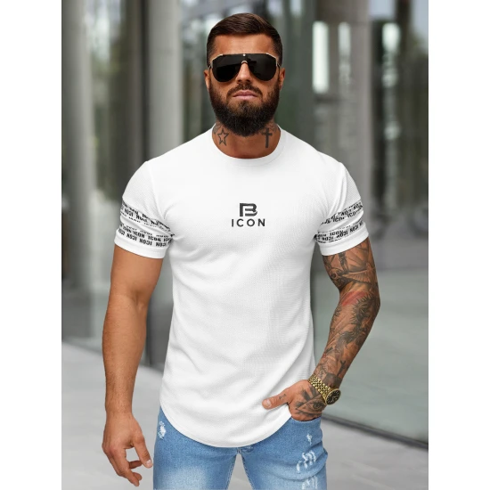 Vyrški balti marškinėliai Bicon O/B1213