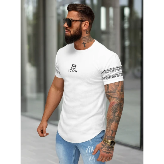 Vyrški balti marškinėliai Bicon O/B1213