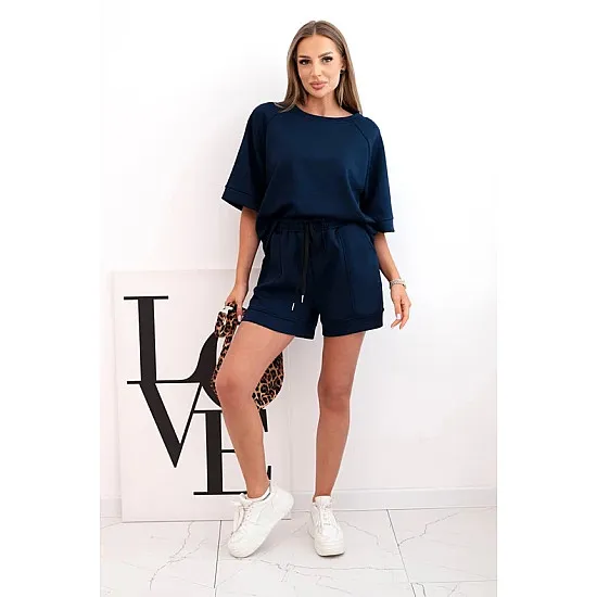 Women's dark blue set Nika 32232