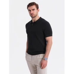 Vyriški juodos spalvos polo marškinėliai Swing