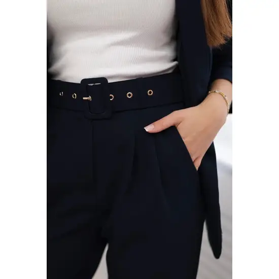 Elegantiškas moteriškas tamsiai mėlynos spalvos komplektas Silva 25511