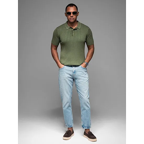 Vyriški chaki polo marškinėliai Azir V4 OM-POSS-0143