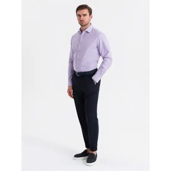 Vyriški violetinės spalvos marškiniai Adrian V2 OM-SHOS-0183