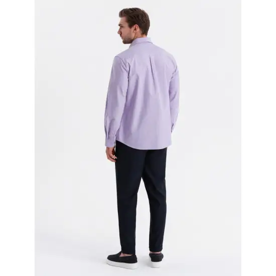 Vyriški violetinės spalvos marškiniai Adrian V2 OM-SHOS-0183