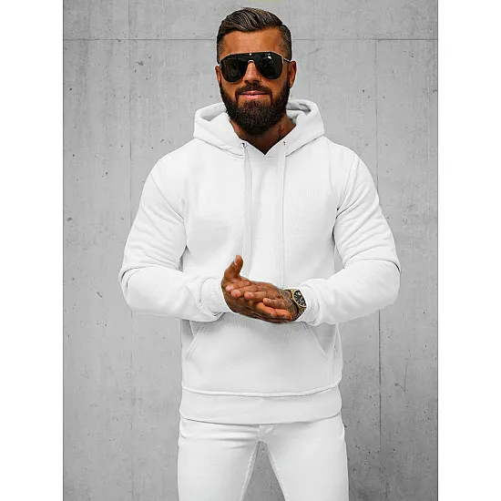 White men's hooded jumper Buvoli JS/2009