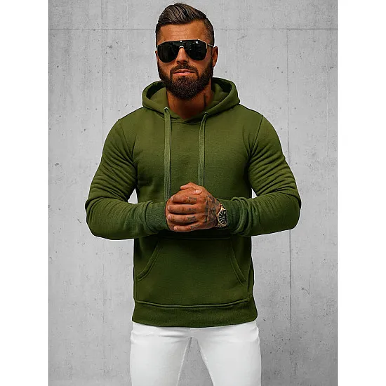 Men's khaki hooded jumper Buvoli JS/2009