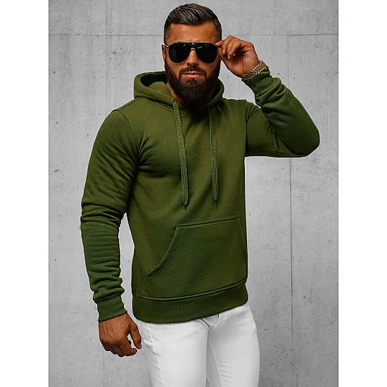 Men's khaki hooded jumper Buvoli JS/2009