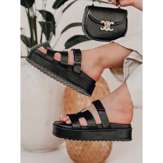 Moteriškos juodos spalvos šlepetės Flip ZY0867