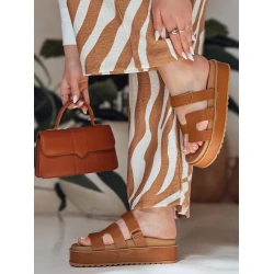 Moteriškos rudos spalvos šlepetės Flip