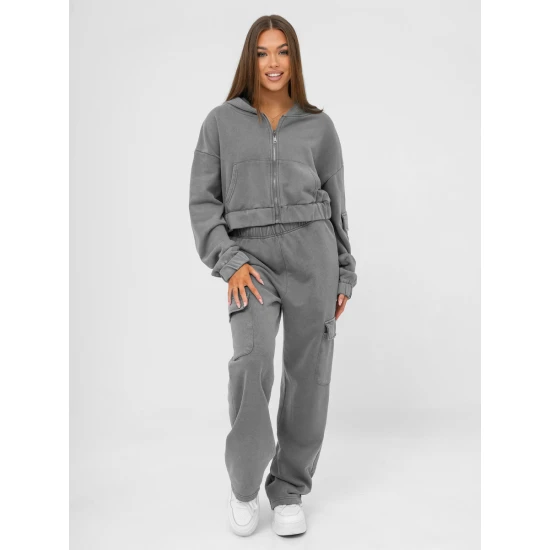 Moteriškas pilkos spalvos komplektas Sara Sportiniai kostiumai
