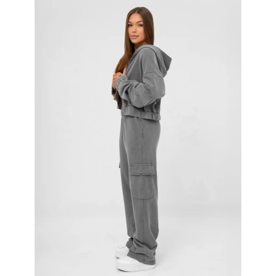 Moteriškas pilkos spalvos komplektas Sara Sportiniai kostiumai