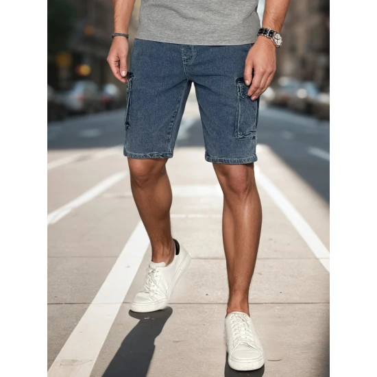 Vyriški mėlynos spalvos šortai Aidis SX2494