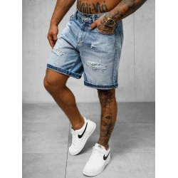Vyriški šviesiai mėlyni džinsiniai šortai Akel