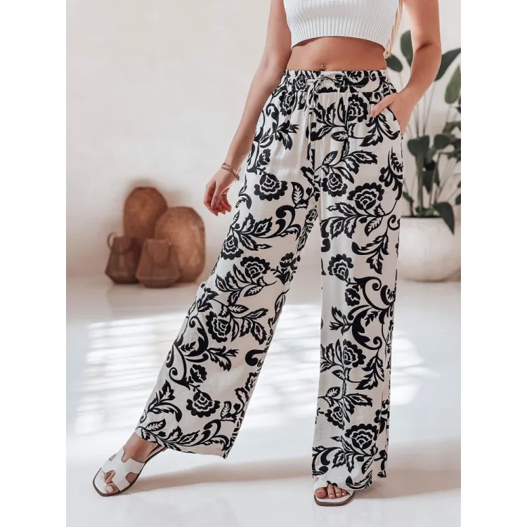 Moteriškos juodos kelnės Flower UY2658
