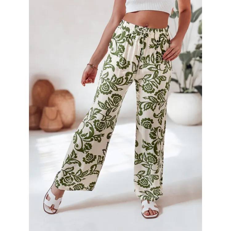 Moteriškos žalios kelnės Flower UY2656
