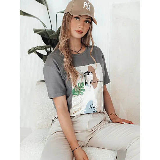 Women's grey T-shirt Breivi RY2617