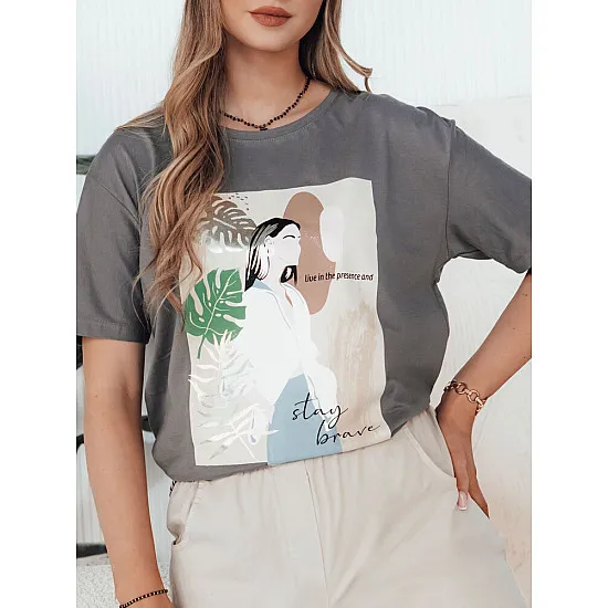 Women's grey T-shirt Breivi RY2617