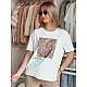 Women's white T-shirt Nivi RY2603
