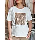Women's white T-shirt Nivi RY2603