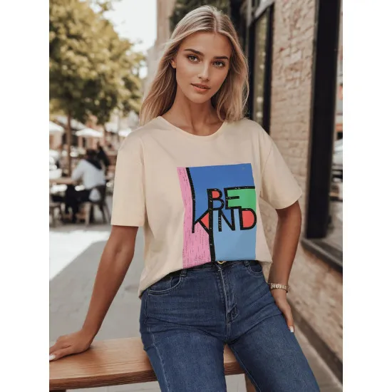 Women's tan T-shirt Kindbe RY2615