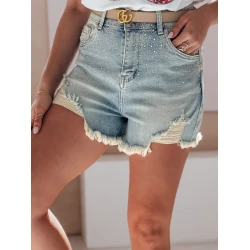 Moteriški šviesiai mėlyni džinsiniai šortai Star