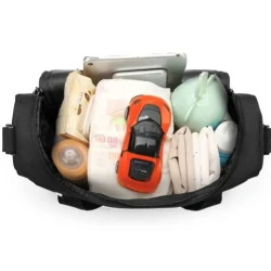 Vežimėlio juodas su gėlėtu raštu krepšys Baby