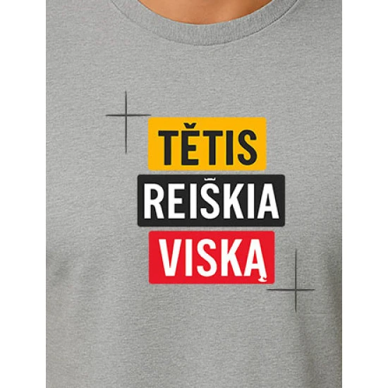 Šviesiai pilki marškinėliai Tėtis reiškia viską PK4008