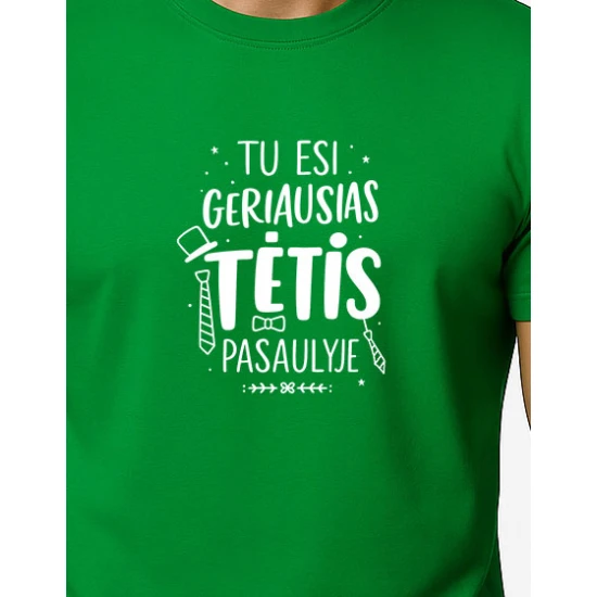 Vyriški žali marškinėliai Geriausias tėtis (baltas) PK4002