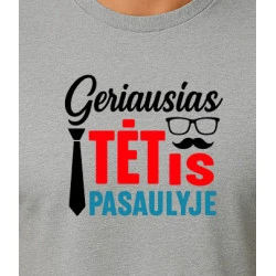 Pilki marškinėliai Geriausias tėtis pasaulyje (juodas)