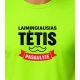 Neoniniai žali marškinėliai Laimingiausias tėtis (juodas) PK4006