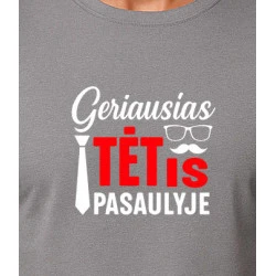 Pilki marškinėliai Geriausias tėtis pasaulyje (baltas)