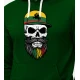 Tamsiai žalias džemperis su gobtuvu Kaukolė su vyčiu PK4013