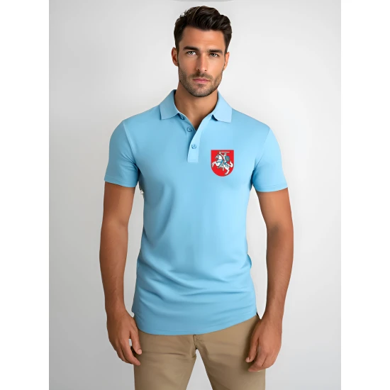 Vyriški šviesiai mėlyni polo marškinėliai Herbas JS/8T80