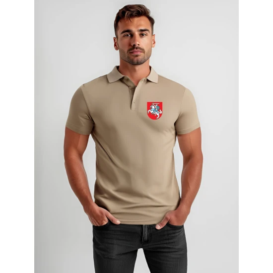 Vyriški rudi polo marškinėliai Herbas JS/8T80