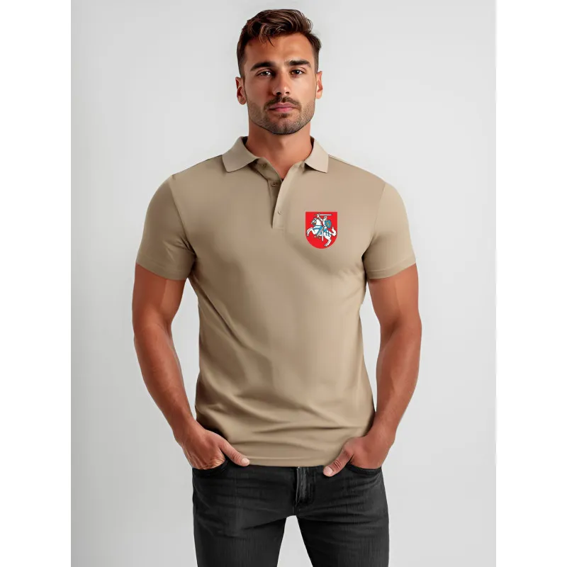 Vyriški rudi polo marškinėliai Herbas JS/8T80